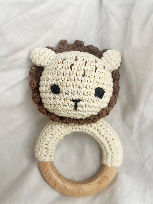 Knitted Lion Crochet Rattle